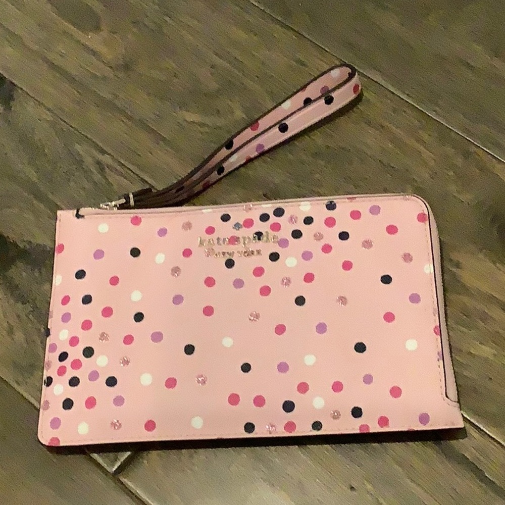 kate spade Pink Polka Dot Wristlet